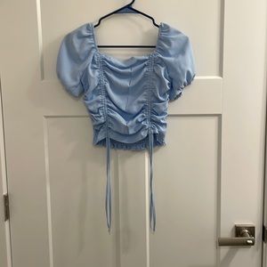 Baby Blue, puffed sleeved Top